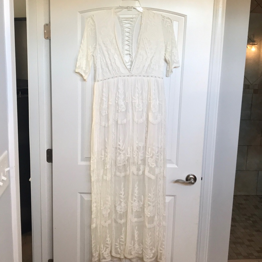 Lace overlay dress